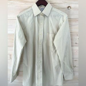 Brooks Brothers Wrinkle-Free Dress Shirt Blue Yellow White (15.5 x 32/33 Medium)